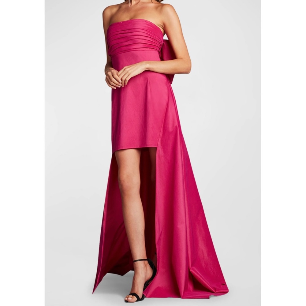 Pink Strapless High-Low Gown